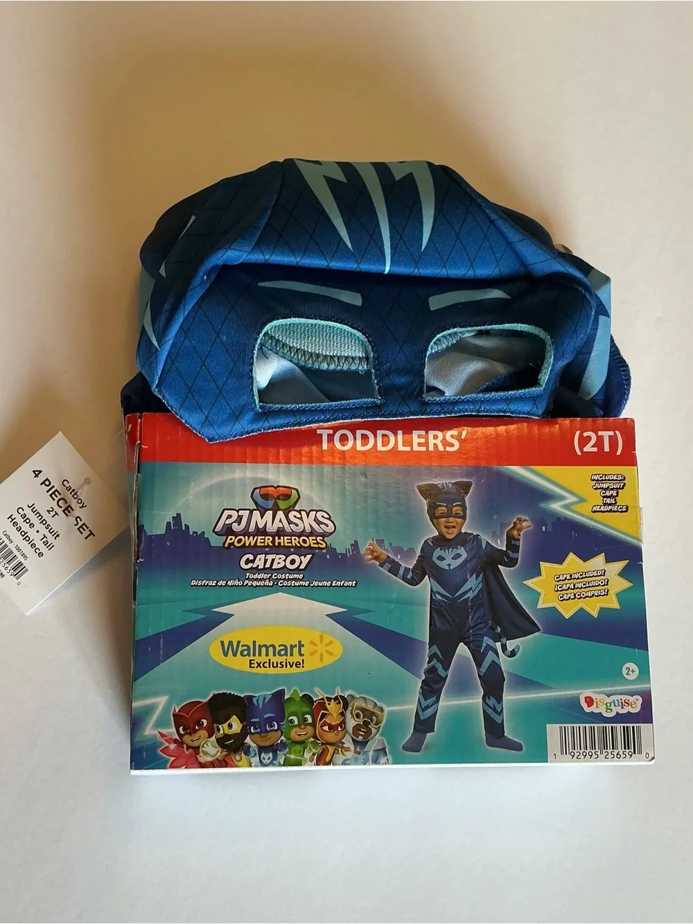 NWT PJ Masks CATBOY Halloween Costume with Cape Toddler Size 2T Disguise brand